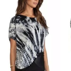 YOUNG FABULOUS & BROKE Tie Dye T-Shirt Soft Light Cinched Hem XS Oversized